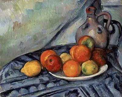 Fruit and a Jug on a Table Paul Cezanne